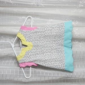 80' Barbie Color Block Geometric Pattern Sleeveless Tunic Shirt Toddler Sz4T